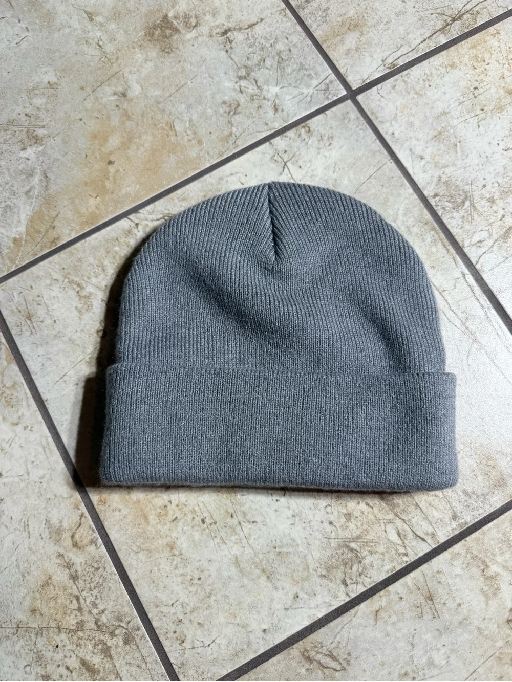 Vans Gray Cuffed Beanie with Logo Patch